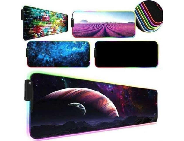 Tappetino Mouse Tappeto XXL RGB Mousepad 800x300 mm Led Design Casuale Colorato
