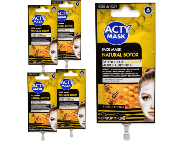 5x Maschera Viso Hydrogel al Veleno d'Ape Naturale Acido Ialuronico Rassodante