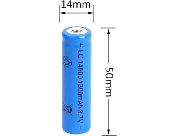 10pz Batteria Ricaricabile LC14500 1300mAh 3.7V Pile Ricaricabili Blu 14x50mm...