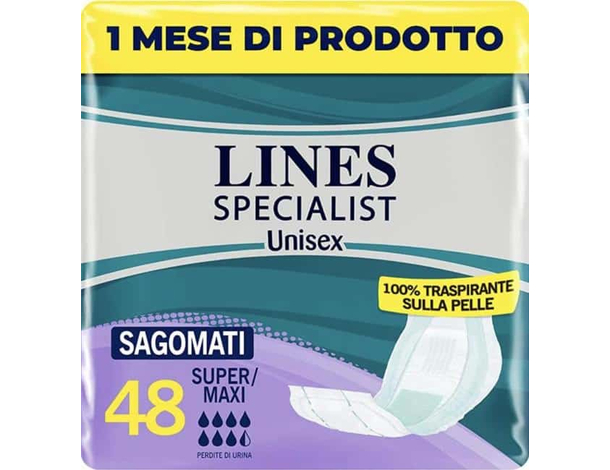 4x confezione Assorbenti sagomati da 12 pezzi Incontinenza Uomo Donna Lines...