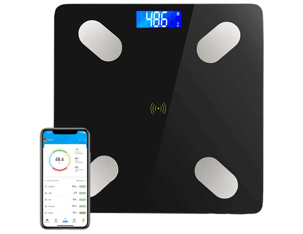 Bilancia Digitale Pesapersone Impedenziometrica Smart APP Calcolo BMI max 180kg