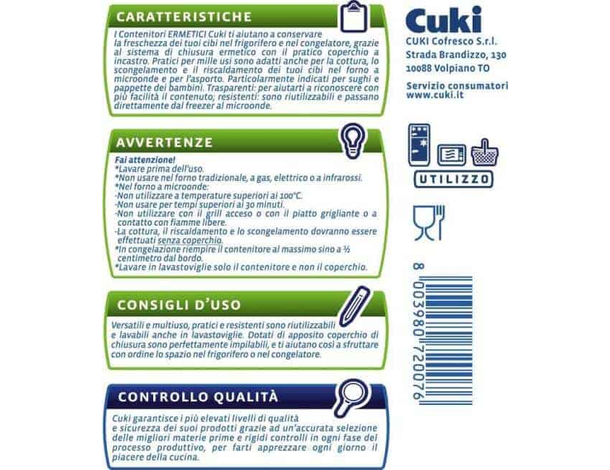 6 Confezioni Contenitori ermetici per sughi Cuki Confezione da 5 pezzi 3