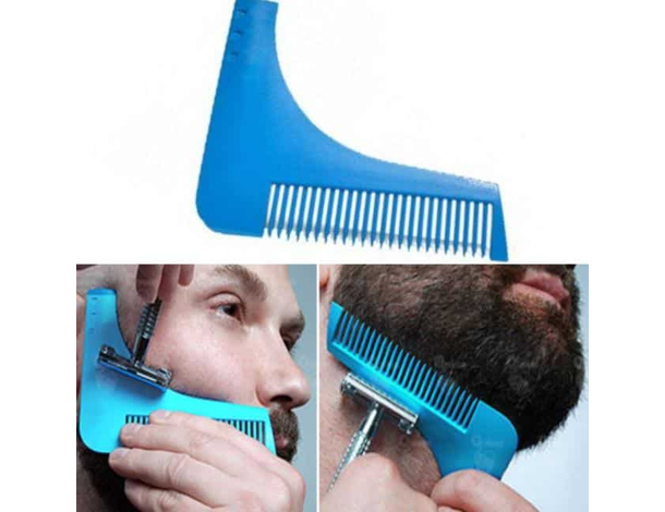 2x Pettine di Precisione Curvo Taglia Barba Baffi Cura Basette Regola Barba Uomo