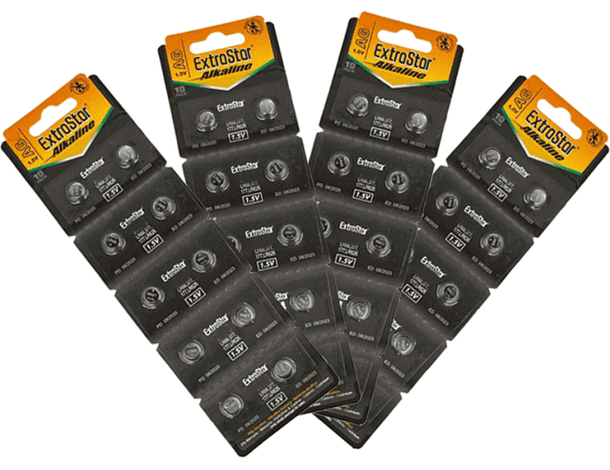 40x Pile Alcaline Bottone AG1 Extrastar 1,5V LR621 364A SR60 SR621 SG1 Piatte