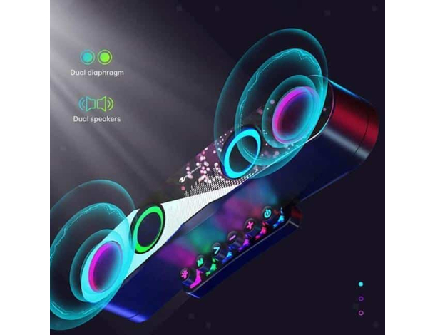 Cassa Speaker Wireless Bluetooth per Gaming Musica Desktop Laptop PC 4