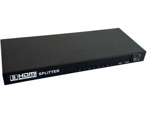 Splitter Hub Sdoppiatore Segnale HDMI FULL HD 1080P 8 Uscite Amplificate 3D...