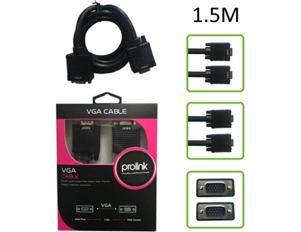 Cavo VGA Adattatore Connettore Maschio a Femmina Monitor Video Digitale LCD1.5M