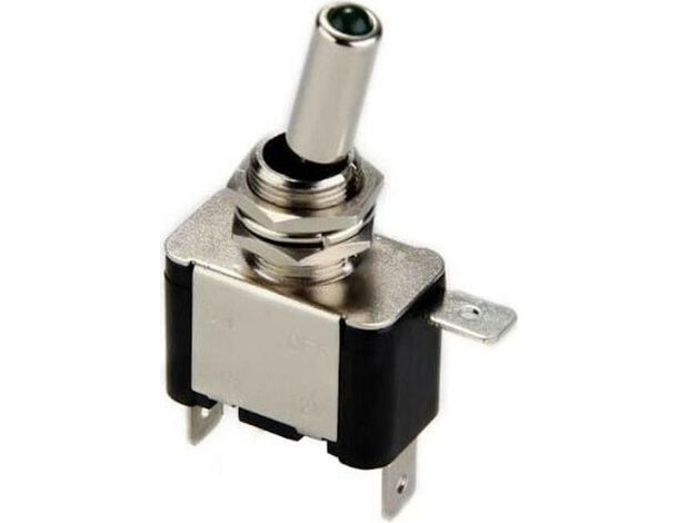 Interruttore A Leva In Alluminio Con Spia LED Rosso ON/OFF LA-250 20A Auto 12V