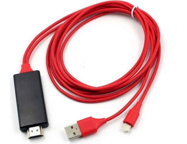 Cavo USB a AV HDMI HDTV TV Lightning Ricarica Trasmissione 1080p 2M Giochi Film