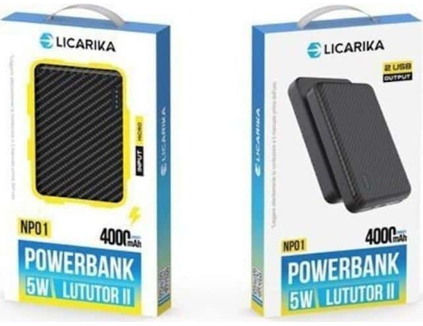 Power Bank 4000mah Carica Batteria Portatile Smartphone Samsung iPhone 2USB