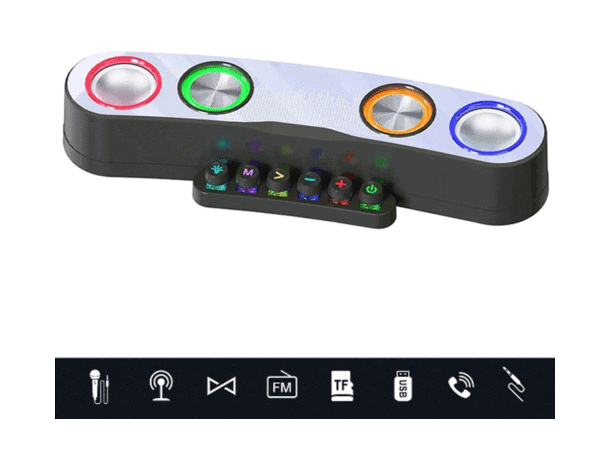 Cassa Speaker Wireless Bluetooth per Gaming Musica Desktop Laptop PC 6