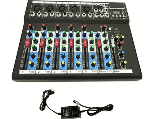 Mixer Professionale A 7 Vie Canali Bluetooth USB Mp3 Feste Party DJ Karaoke...