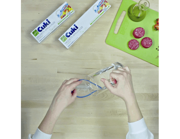 12 Confezioni sacchetti ermetici Apri e Chiudi CUKI 3 LT 27x25cm Pacco 10...