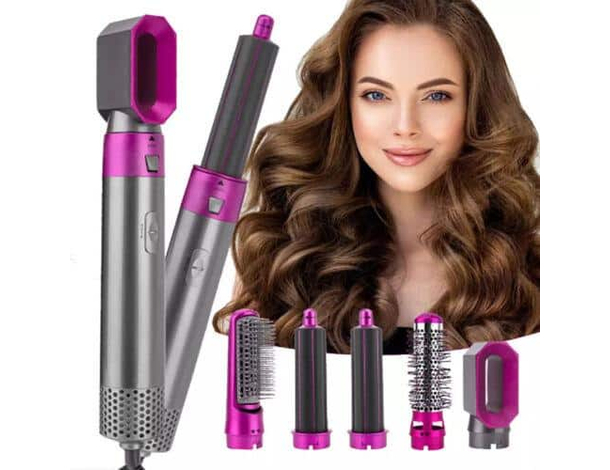 Spazzola Asciugacapelli 5 in 1 Accessori Intercambiabili Arricciante Lisciante