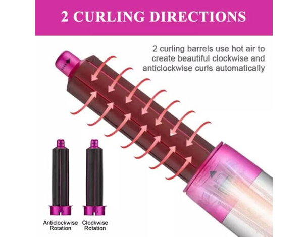 Spazzola Asciugacapelli 5 in 1 Accessori Intercambiabili Arricciante...