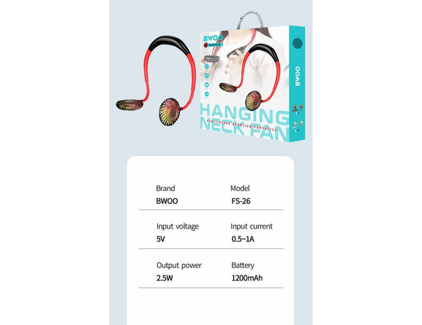 Ventilatore Da Collo Doppia Ventola Pieghevole 3 Velocità Per Oli Profumati...