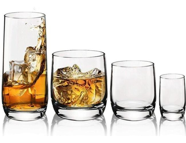 3x Bicchieri da Acqua Mod. Loto 275ml Vino Bicchiere da Tavola in Vetro...