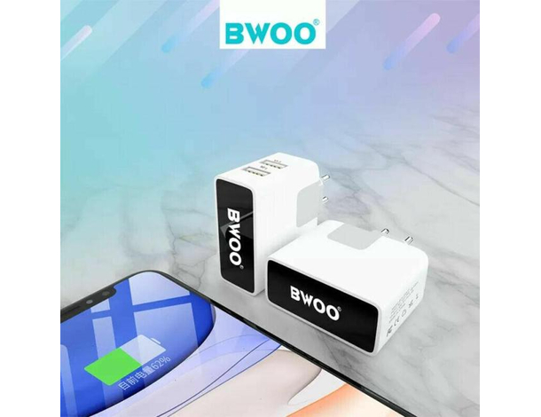 Caricabatterie da Parete Doppia Porta Dual USB Led Caricatore Rapido 2.4A...