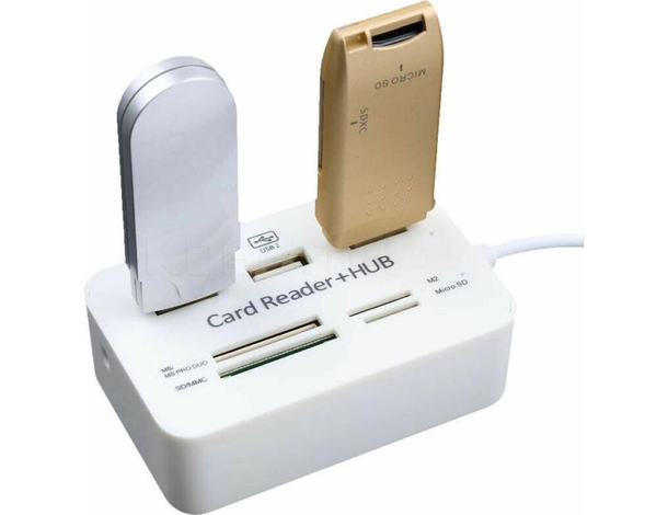 HUB Adattatore PC Alta Velocità USB 4 Porte Lettore Memory Card Micro SD...