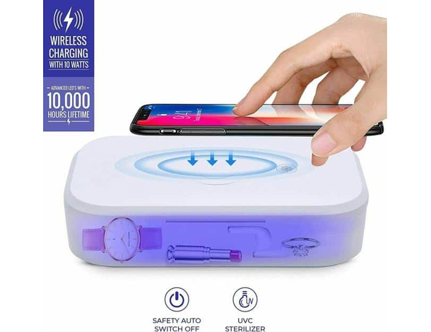 Sterilizzatore UV Smartphone Antibatterico Portatile Ricarica Wireless XD-01...
