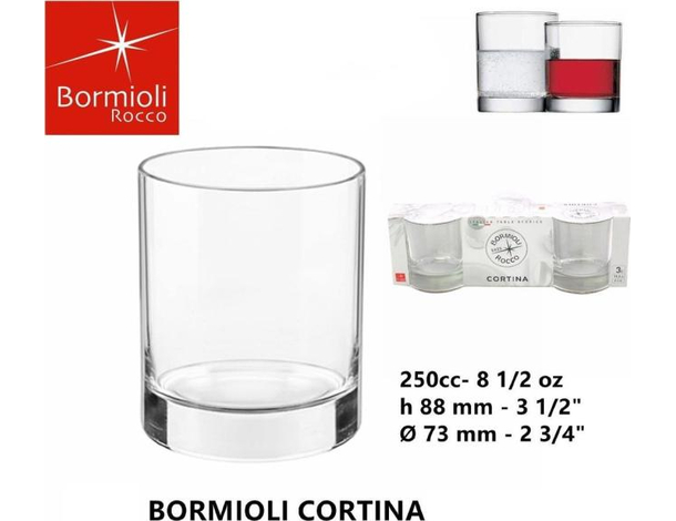 6x Bicchieri da Acqua Mod. Cortina 25.5 cl Bicchiere in Vetro Trasparente...