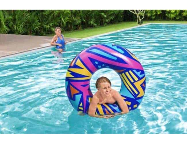 Ciambella Gonfiabile Salvagente con Stampa Retrò Piscina Mare 107cm Bambini...
