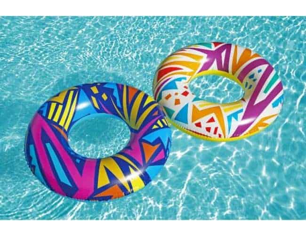 Ciambella Gonfiabile Salvagente con Stampa Retrò Piscina Mare 107cm Bambini...