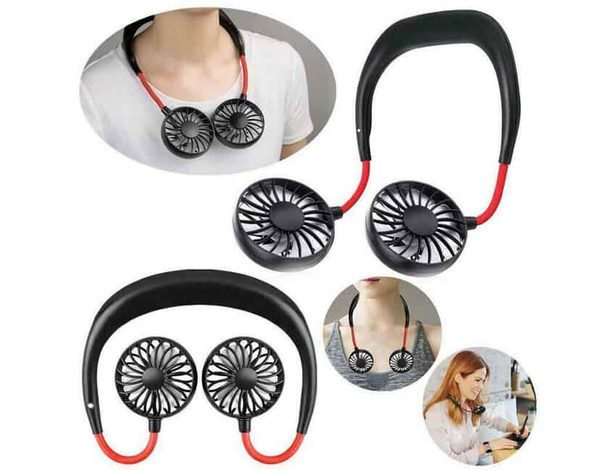 Ventilatore Da Collo Doppia Ventola Pieghevole 3 Velocità Per Oli Profumati...