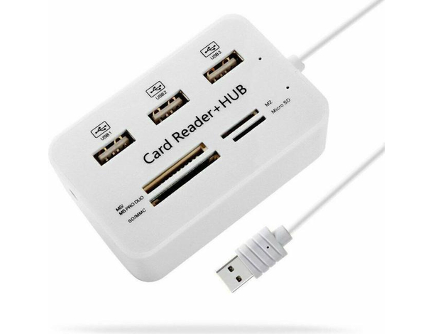 HUB Adattatore PC Alta Velocità USB 4 Porte Lettore Memory Card Micro SD...