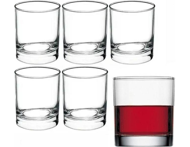 6x Bicchieri da Acqua Mod. Cortina 19.5cl in Vetro Trasparente Vino Bevande