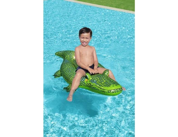 Coccodrillo Cavalcabile Gioco Gonfiabile Bambini 152x71cm Mare Piscina Estate...