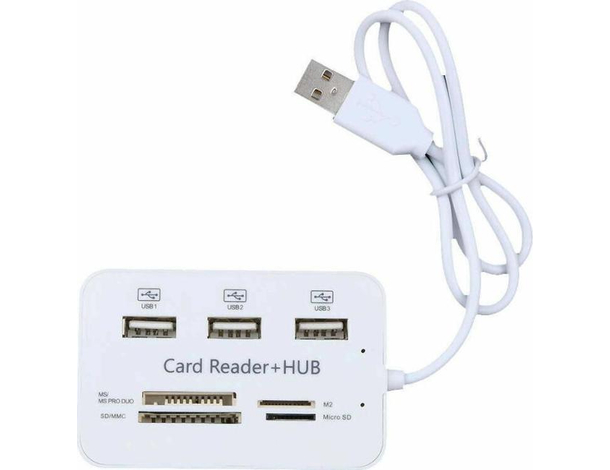 HUB Adattatore PC Alta Velocità USB 4 Porte Lettore Memory Card Micro SD...
