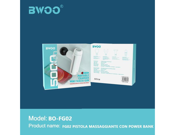 Massaggiatore a Percussione Terapia Muscolare Massaggio 4 Testine 5000 mAh...