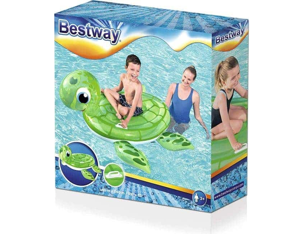 Materassino Gonfiabile Stampa Tartaruga Mare Piscina 140x140cm Bambini Gioco...