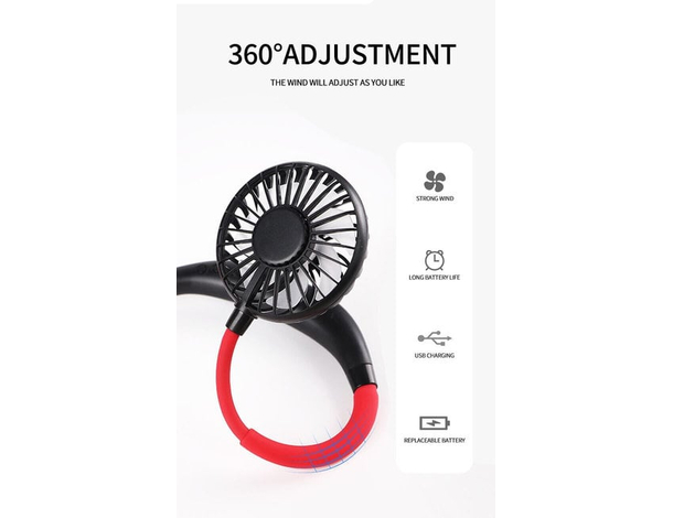 Ventilatore Da Collo Doppia Ventola Pieghevole 3 Velocità Per Oli Profumati...