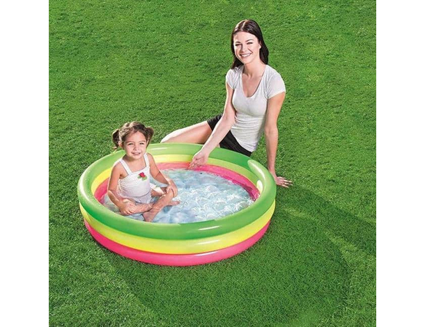 Piscina Gonfiabile Rotonda da Giardino Gioco per Bambini 102x25cm con 3...