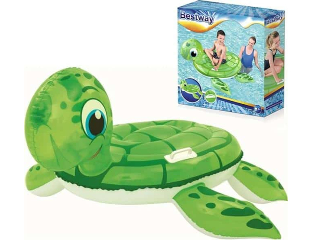 Materassino Gonfiabile Stampa Tartaruga Mare Piscina 140x140cm Bambini Gioco