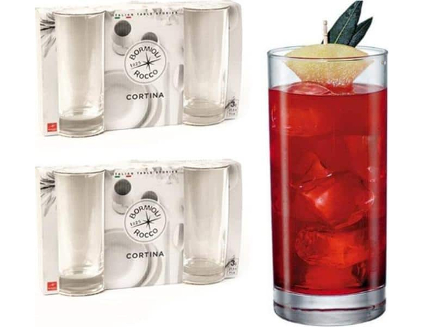 6x Bicchieri da Cocktail Mod. Cortina 28cl Bicchiere in Vetro Trasparente Drink