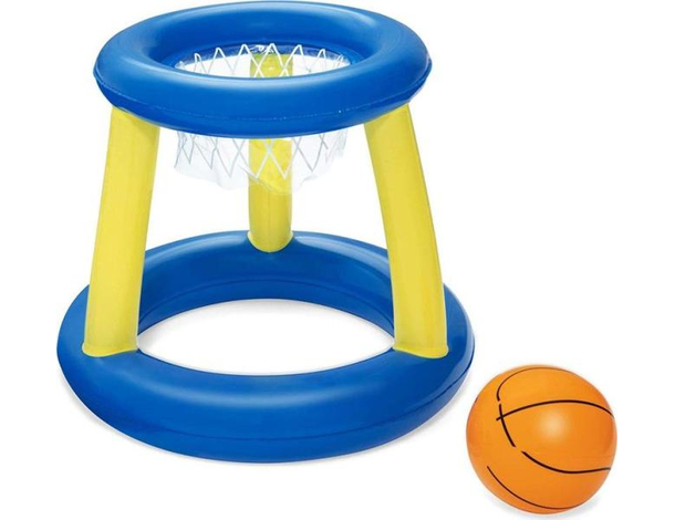 Canestro Gonfiabile Galleggiante per Basket Gioco Piscina con Pallone 61cm