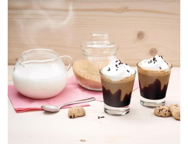 3x Tazzine da Caffè Mod. Caffeino 8.5cl Bicchieri in Vetro Trasparente...