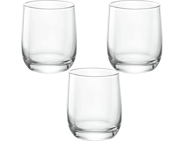 3x Bicchieri da Acqua Mod. Loto 19cl Bicchiere da Tavola in Vetro Cucina Vino