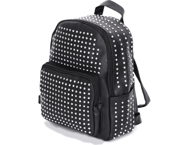 ZOE - Zaino zainetto borsa donna in eco pelle con borchie doppia tasca zip