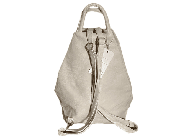 ELETTRA - Zaino da Donna Borsa con Chiusura Zip Ecopelle Bianco ciondolo love...