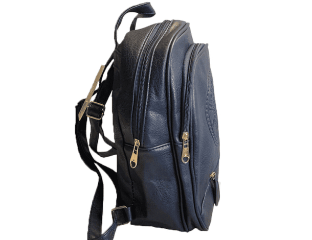 Zaino Zainetto Borsa con zip Donna in eco pelle Blu con Scritta Vintage moda...