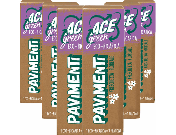 6x ACE Eco Green Eco-ricarica pavimenti e superfici lavabili - Profumo floreale