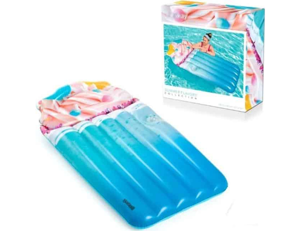 Materassino Gonfiabile Stampa Frappè Mare Piscina 185x99cm Spiaggia Estate