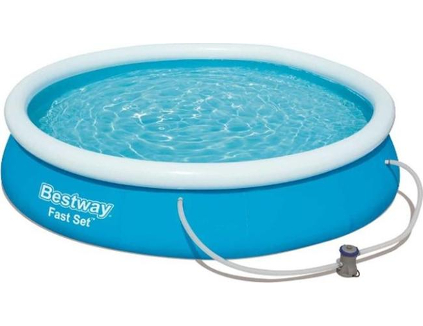 Piscina Fuori Terra Fast Set 366x76cm da Giardino in PVC Bambini Tonda Estate