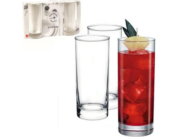 3x Bicchieri da Cocktail Mod. Cortina 28cl Bicchiere Vetro Trasparente Drink