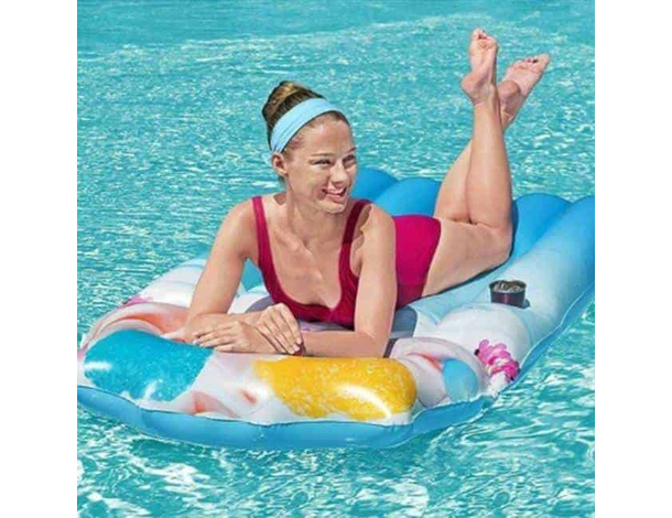 Materassino Gonfiabile Stampa Frappè Mare Piscina 185x99cm Spiaggia Estate 6