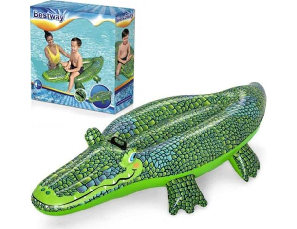 Coccodrillo Cavalcabile Gioco Gonfiabile Bambini 152x71cm Mare Piscina Estate